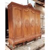 Tủ áo 4 cánh phong cách cổ điển châu Âu mẫu Rocco kiểu 1 gỗ gõ đỏ