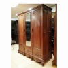 Tủ áo 3 cánh kính phong cách cổ điển châu Âu mẫu Lucia gỗ căm xe