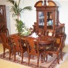 Bộ bàn ovan 8 ghế phong cách cổ điển châu Âu: Bàn ovan 2 trụ mẫu Ngọc Nữ + Ghế Shell không tay
