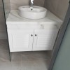 Tủ lavabo 2 cánh chớp sơn trắng phong cách hiện đại gỗ hồng đào