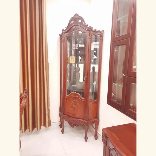 Tủ ly - Tủ rượu góc 1 cánh cổ điển mẫu Loreen