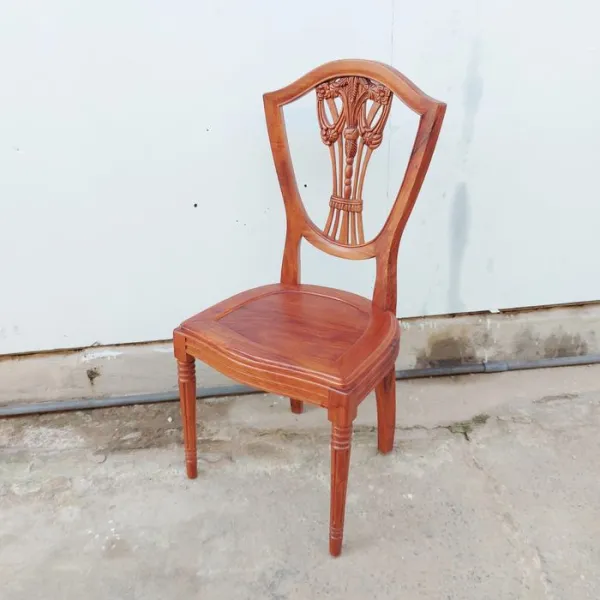 Ghế không tay lưng lọng phong cách cổ điển châu Âu mẫu Quạt gỗ gõ đỏ