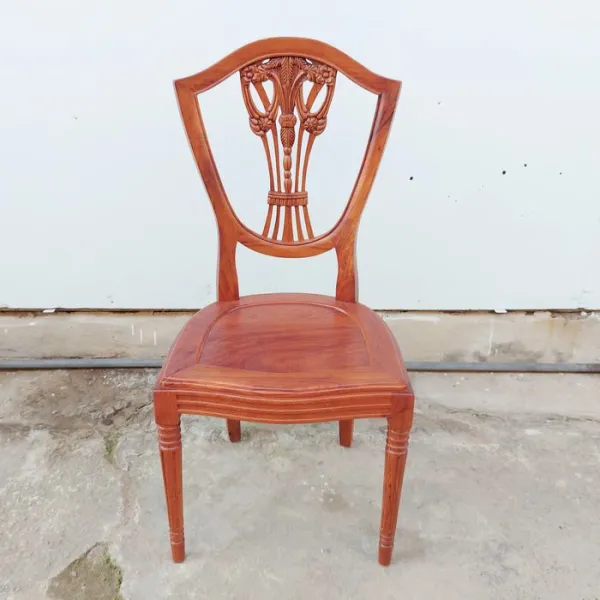 Ghế không tay lưng lọng phong cách cổ điển châu Âu mẫu Quạt gỗ gõ đỏ