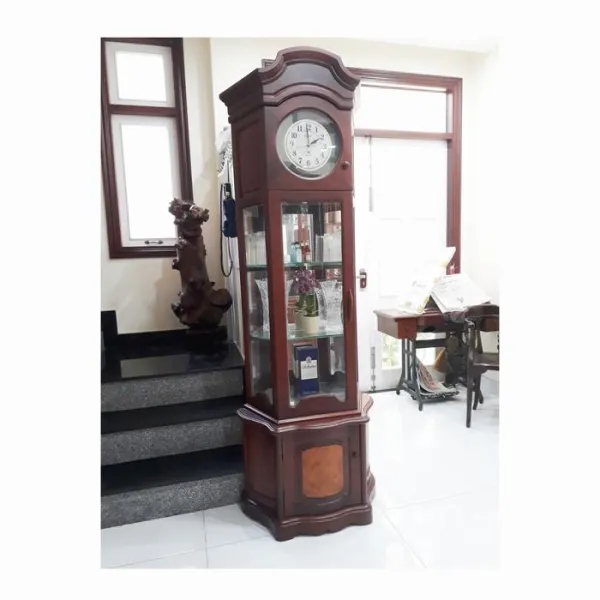 Tủ ly - Tủ rượu đồng hồ ốp nu