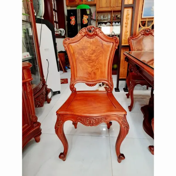 Ghế không tay cổ điển gỗ hương lưng nu nguyên tấm mẫu Napoleon