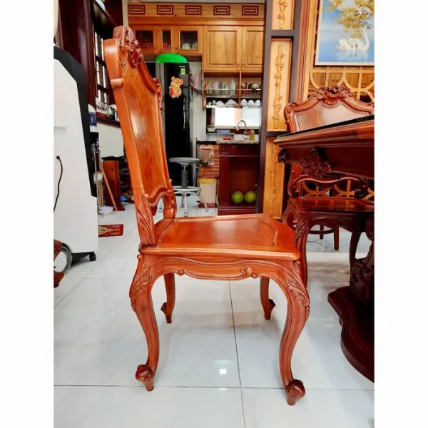 Ghế không tay cổ điển gỗ hương lưng nu nguyên tấm mẫu Napoleon