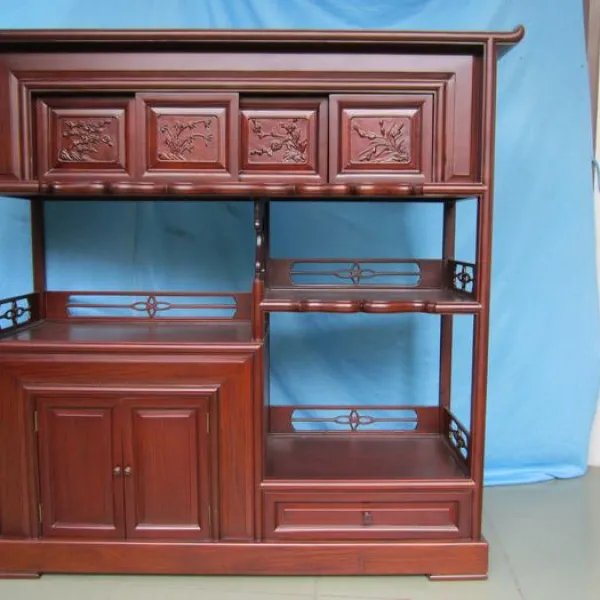 Kệ trang trí - Kệ trưng bày - Kệ sách phong cách Á Đông gỗ hương mẫu Bốn Mùa