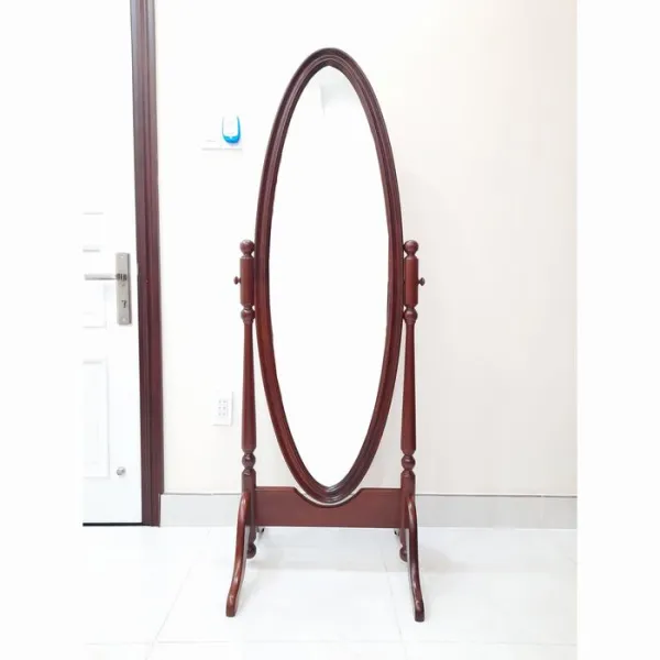 Khung gương ovan có chân gỗ căm xe
