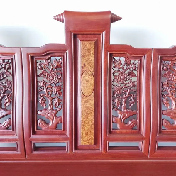 Salon gỗ phong cách Á Đông 6 món gỗ căm xe ốp nu mẫu Phúc An
