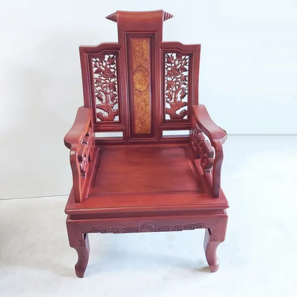 Salon gỗ phong cách Á Đông 6 món gỗ căm xe ốp nu mẫu Phúc An
