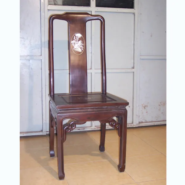 Bộ bàn tròn 9 ghế phong cách Á Đông: Bàn tròn Huynh Đệ + Ghế Kendo không tay cẩn ốc gỗ chiu liu