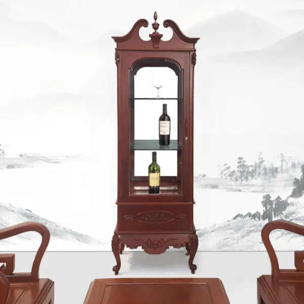  Tủ ly - Tủ rượu 1 cánh cổ điển ngang 68 cm gỗ căm xe mẫu Aladin