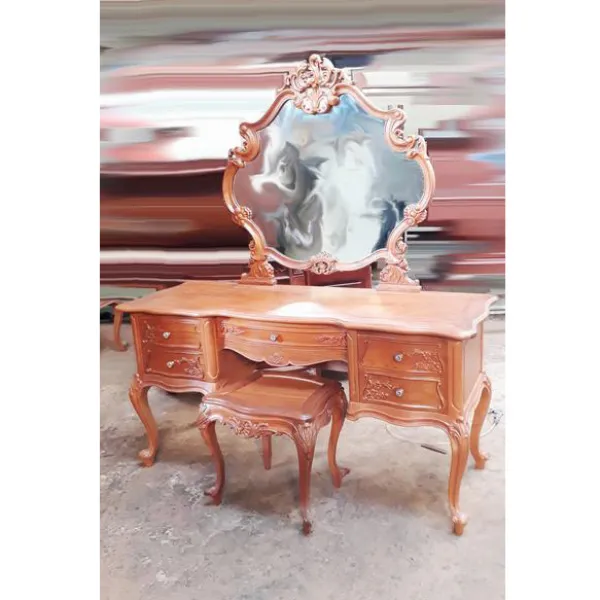 Bàn phấn - Bàn trang điểm cổ điển gỗ gõ đỏ mẫu Ruby