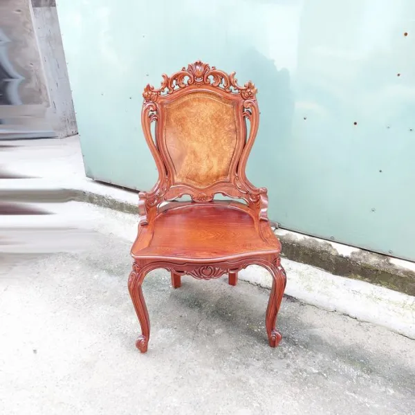 Ghế không tay cổ điển gỗ hương lưng nu nguyên tấm mẫu Alexander