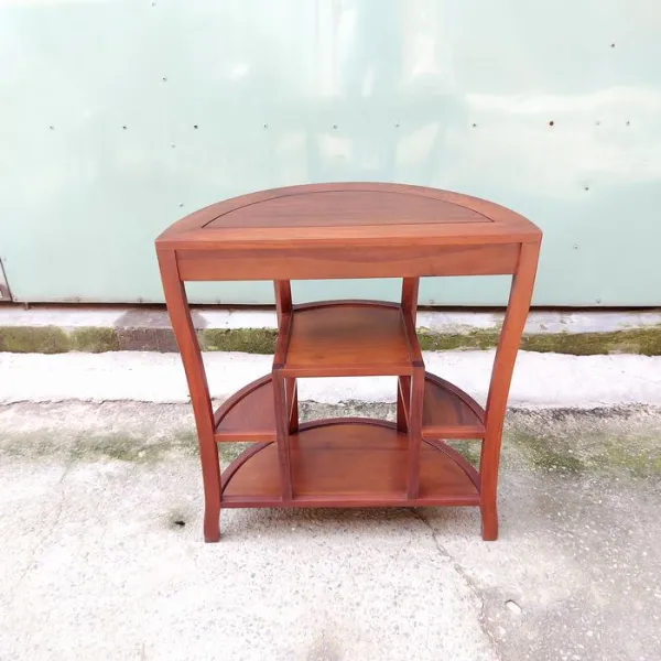 Bàn Console - Bàn trang trí hình bán nguyệt gỗ căm xe chạm nho