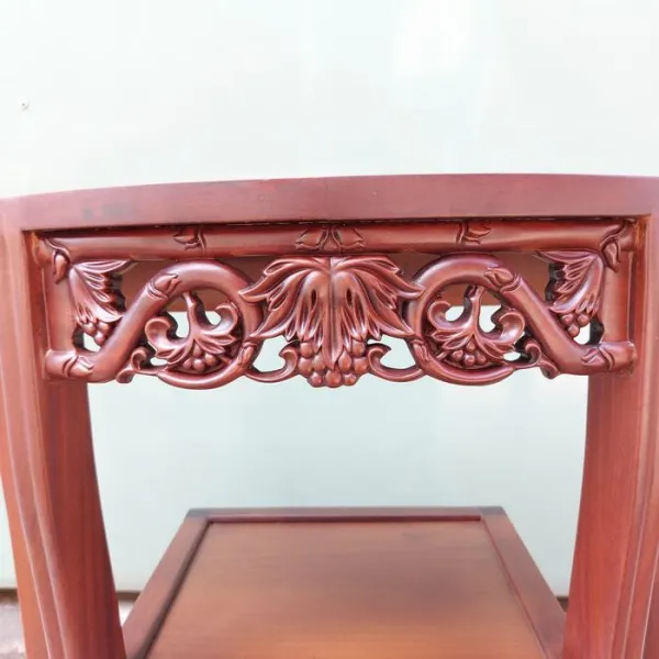 Bàn Console - Bàn trang trí hình bán nguyệt gỗ căm xe chạm nho