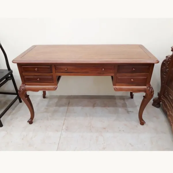 Bàn giám đốc - Bàn làm việc - Bàn học cổ điển ngang 1m25 gỗ căm xe mẫu Celine