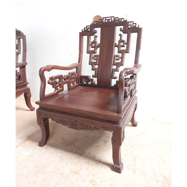 Salon gỗ phong cách Á Đông 7 món gỗ chiu liu (muồng đen, chiêu liêu) mẫu Tường An