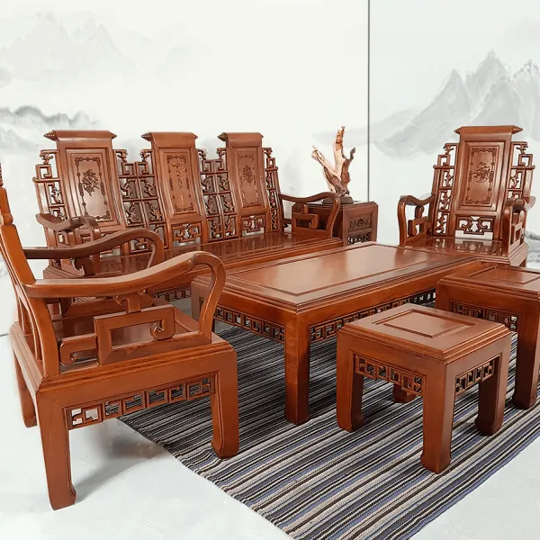 Salon gỗ phong cách Á Đông 7 món gỗ căm xe mẫu Thượng Hải