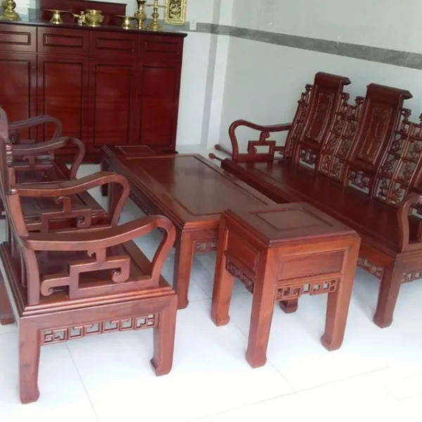 Salon gỗ phong cách Á Đông 7 món gỗ căm xe mẫu Thượng Hải