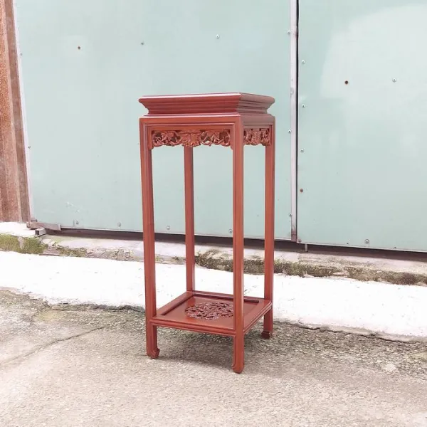 Đôn vuông phong cách Á Đông cao 76 cm gỗ hương/gỗ căm xe/gỗ tràm chạm nho