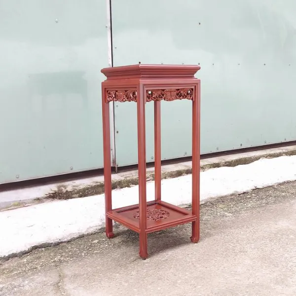 Đôn vuông phong cách Á Đông cao 76 cm gỗ hương/gỗ căm xe/gỗ tràm chạm nho