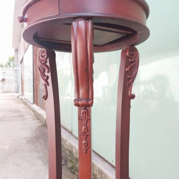 Đôn tròn cổ điển gỗ căm xe mẫu Phong Lan kiểu 2
