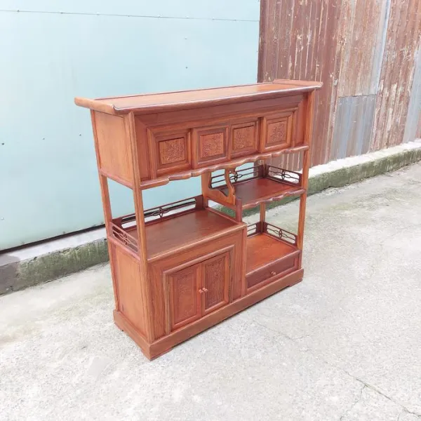 Kệ trang trí - Kệ trưng bày - Kệ sách phong cách Á Đông gỗ hương mẫu Bốn Mùa
