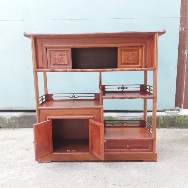 Kệ trang trí - Kệ trưng bày - Kệ sách phong cách Á Đông gỗ hương mẫu Bốn Mùa