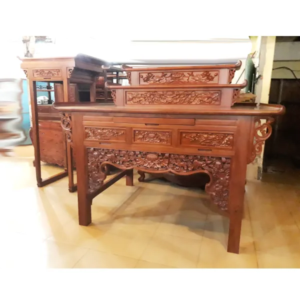 Bàn thờ gia tộc 3 tầng ngang 175 cm gỗ căm xe