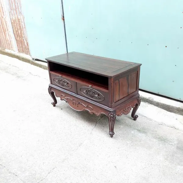 Kệ TV - Tủ búp phê cổ điển gỗ chiu liu (muồng đen, chiêu liêu) mẫu Aladin 