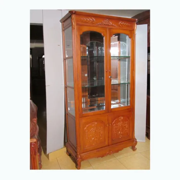 Tủ ly - Tủ rượu 2 cánh phong cách cổ điển châu Âu mẫu Thái Sư đầu bằng