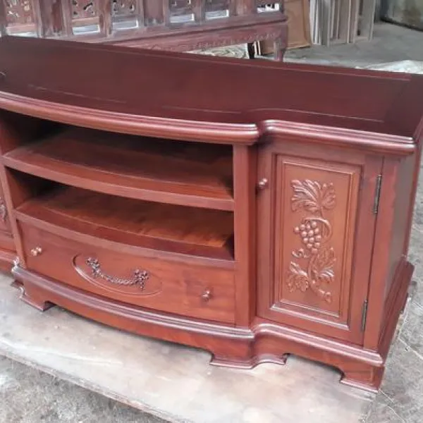 Kệ TV - Tủ búp phê hiện đại ngang 1m27 gỗ hồng đào mẫu Mimosa