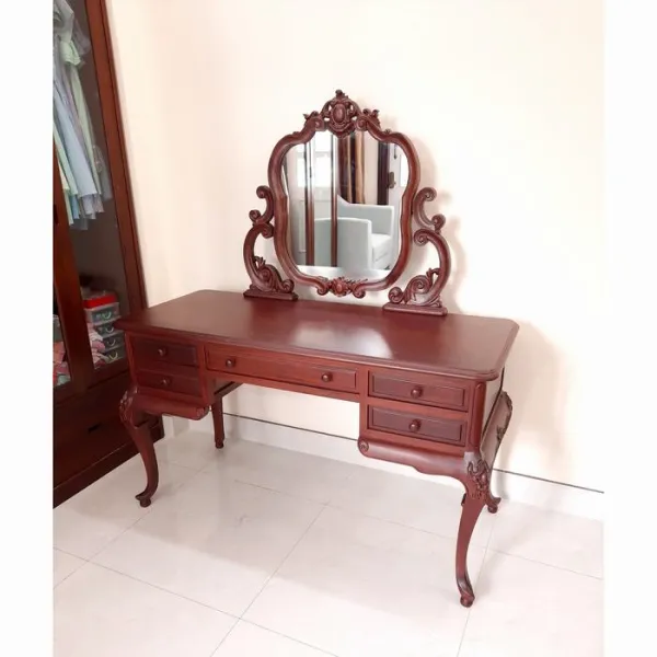 Bàn giám đốc - Bàn làm việc - Bàn học cổ điển ngang 1m25 gỗ căm xe mẫu Celine