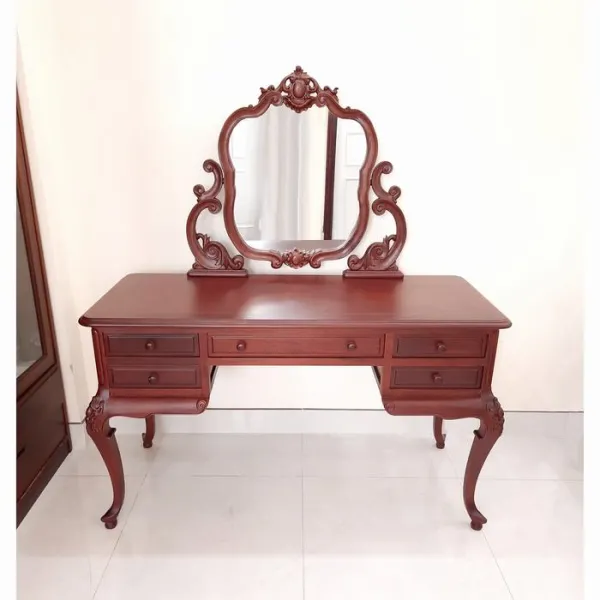 Bàn giám đốc - Bàn làm việc - Bàn học cổ điển ngang 1m25 gỗ căm xe mẫu Celine