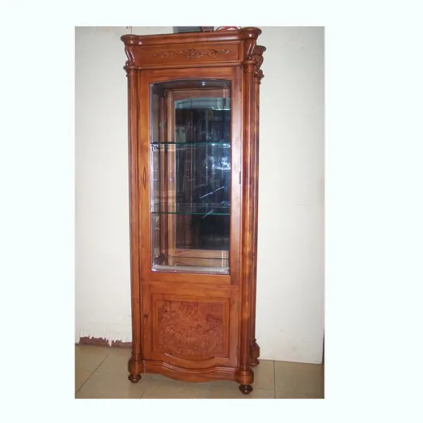 Tủ ly - Tủ rượu 1 cánh ốp nu phong cách cổ điển chẩu Âu mẫu Sugar gỗ gõ đỏ