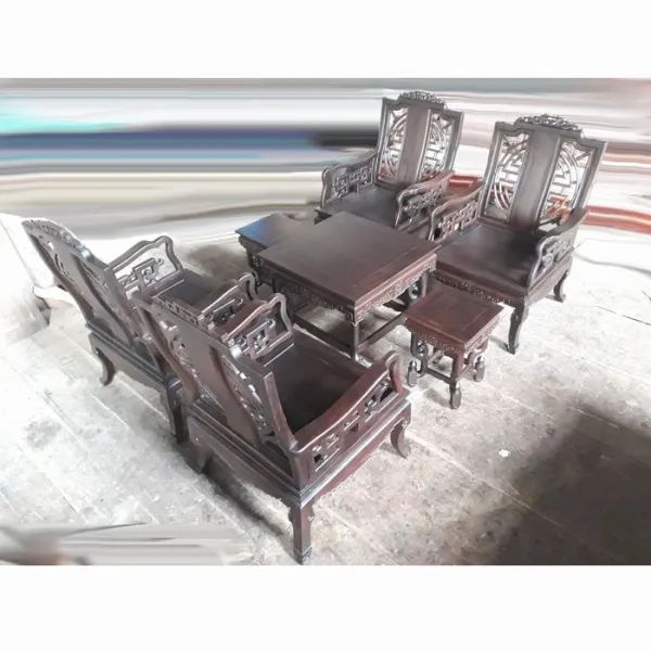 Salon gỗ phong cách Á Đông 7 món gỗ chiu liu mẫu Khánh An