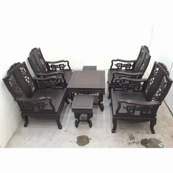 Salon gỗ phong cách Á Đông 7 món gỗ chiu liu mẫu Khánh An