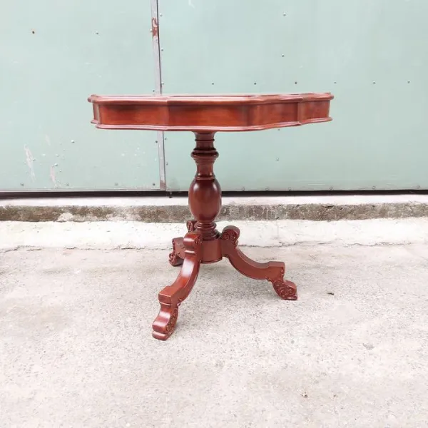 Bàn bên - Bàn trang trí - Bàn trà cổ điển gỗ căm xe hình lục giác 