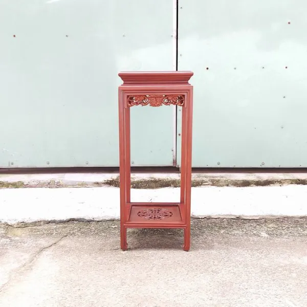 Đôn vuông phong cách Á Đông cao 76 cm gỗ hương/gỗ căm xe/gỗ tràm chạm nho