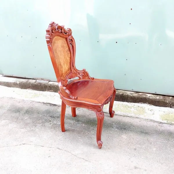 Ghế không tay cổ điển gỗ hương lưng nu nguyên tấm mẫu Alexander