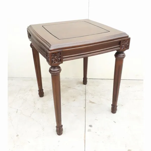 Đôn vuông - Bàn bên - Bàn trang trí cổ điển ngang 38 cao 46.5 cm gồ hồng đào mẫu Lily