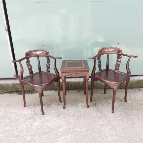 Đôn chữ nhật phong cách Á Đông ngang 42 x 38 cao 61 cm gỗ chiu liu mẫu Mai Ngọc 