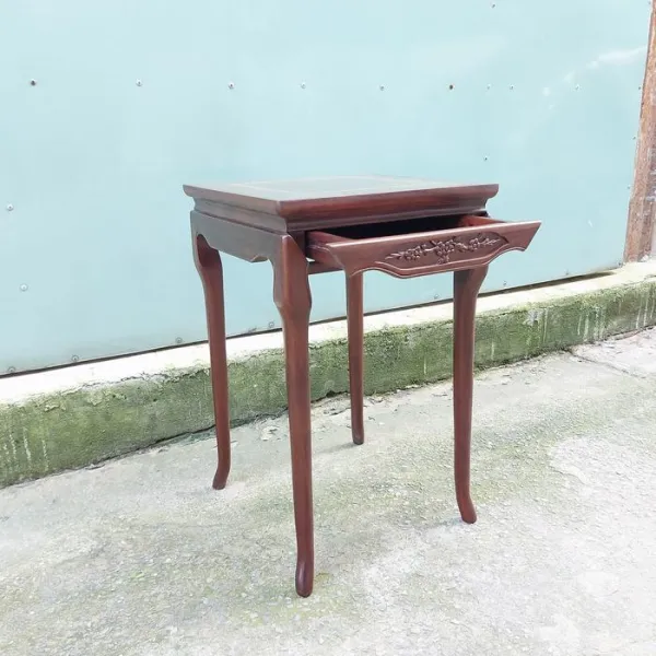 Đôn chữ nhật phong cách Á Đông ngang 42 x 38 cao 61 cm gỗ chiu liu mẫu Mai Ngọc 