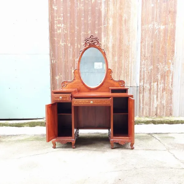 Bàn phấn - Bàn trang điểm cổ điển gỗ hương ốp nu mẫu Rosy