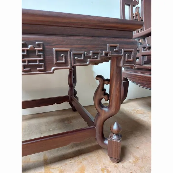 Salon gỗ phong cách Á Đông 7 món gỗ chiu liu (muồng đen, chiêu liêu) mẫu Tường An