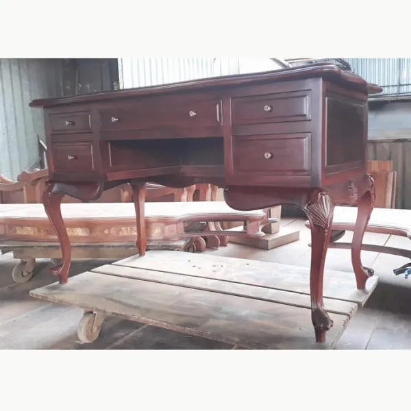 Bàn giám đốc - Bàn làm việc - Bàn học cổ điển ngang 1m25 gỗ căm xe mẫu Hồng Ngọc