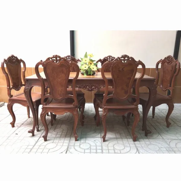 Bàn chữ nhật cổ điển gỗ gõ đỏ mẫu Hồng Ngọc