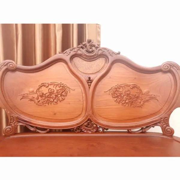 Salon gỗ cổ điển lưng chạm mẫu Louis 7 món