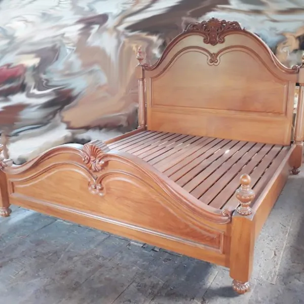 Giường cổ điển 1m8 gỗ gõ đỏ mẫu Rita